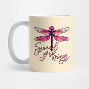 Dragonfly - spread your wings, sunset colors Mug